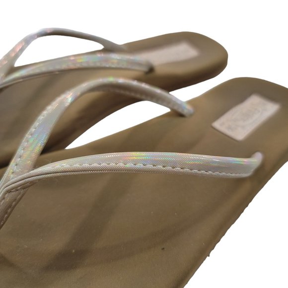 Flojos metalic brown and gold flip flop 10" size 8 beach vacation summer pool - Picture 8 of 9
